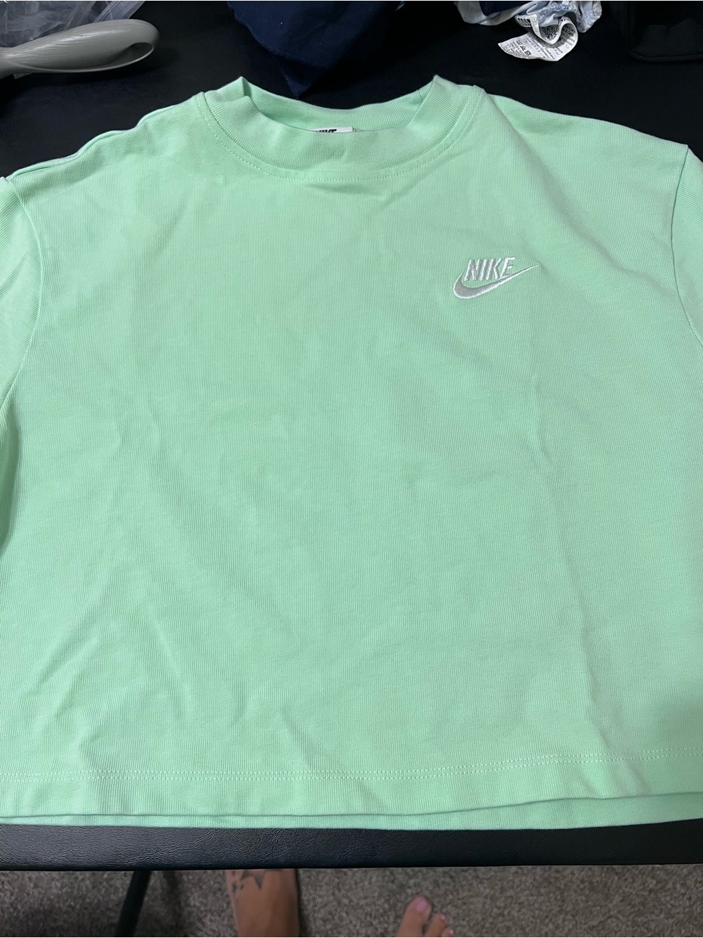 Woman’s Mint Crewneck Sweatshirt with White Logo